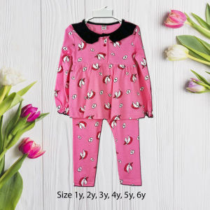 Q&K Girl 1-6y Baby Kids 100% Cotton Long Sleeves Pyjamas Set / Casual Set BPJ00007