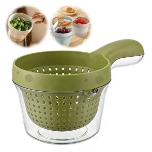 GOLFDIN 2-in-1 Kitchen Drain Basket with Handle Double Layer Drain Rack  Vegetable Drain Basket