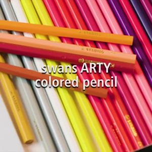 Swans ARTY Colour Pencils Gold & Silver Colours Full-Length Smooth & Safe for Kids 6/12/24/48