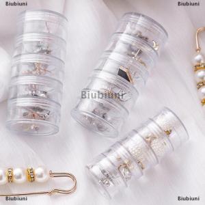 [COD] Biubiuni Hộp đựng đồ trang sức 5 tầng Giá đựng đồ trang điểm Vòng đeo tay Bông tai tròn hộp Tổ chức bằng nhựa nút giữ đầu khóa kéo