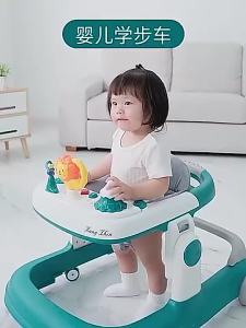 Baby walker With Music Anti-O-Leg Foldable Portable Adjustable Height Learning Walker Baby Gear Walkers