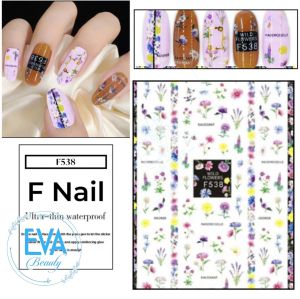 Sticker Dán Móng Tay 3D Dạng Decal Dán Móng Chống Nước Hoạ Tiết Bông Hoa Dại Wild Flower F538