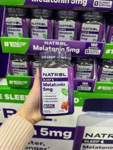 [Chính hãng] Kẹọ Dẻo Giúp Ngủ Ngon Natrol Melatonin 5 Mg Sleep 180 Viên Vị Dâu