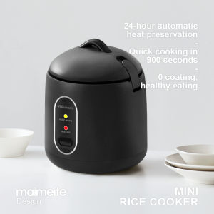 MAIMEITE Mini Rice Cooker 1.2L Non-Stick Pot & Steamer 200W 24h Cooking Set 0 Coating Healthier Cooking