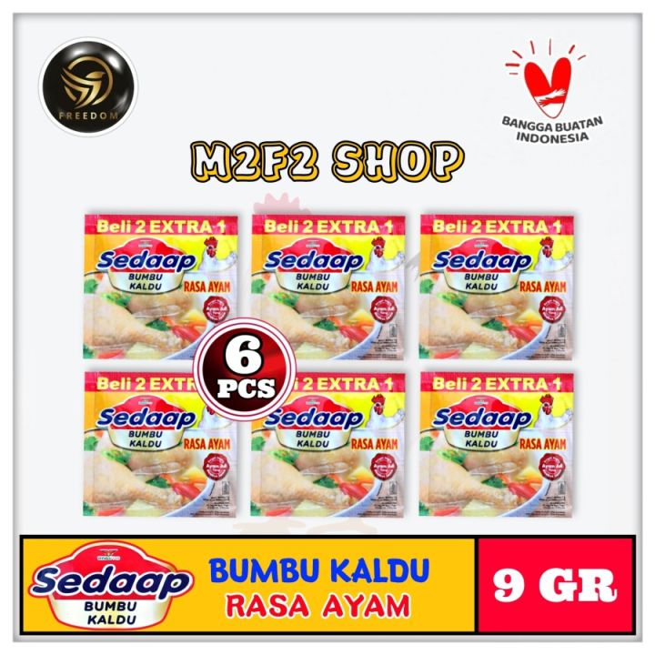 Sedaap Bumbu Kaldu Penyedap Masakan Rasa Ayam Sachet 9 Gr Kemasan 6