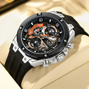 LIGE Luxury Military Men Watch Waterproof Luminous Date Sport Men Wristwatch Chronograph Silicone Strap Quartz Men Watches + Box