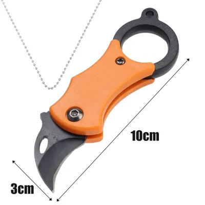 3PCS Multifunction Outdoor Mini Folding Ring Claw Tool Portable Fruit Peel Courier Box Keychain Hanging Pendant Camping Pocket Survival Kit