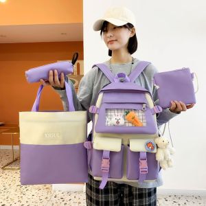 Tas Ransel set 4 anak sekolah perempuan impor SD SMP SMA fashion terbaru 2024 korea C tanpa boneka