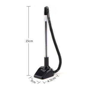 10Pcs 0.5mm/0.7mm Black Table Pen Bank Counter Pen Business Office Desktop Pen with String