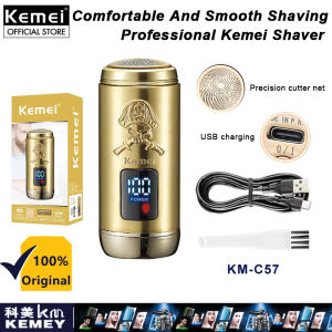 Kemei KM-C57 Professional Mini Electric Shaver Travel Portable Electric Razor Men USB-C Rechargeable Cordless Compact Shave For Home