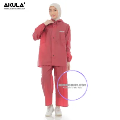 Jas Hujan Mantel Pria Wanita Setelan Baju Celana Bahan PVC ORIGINAL Akula