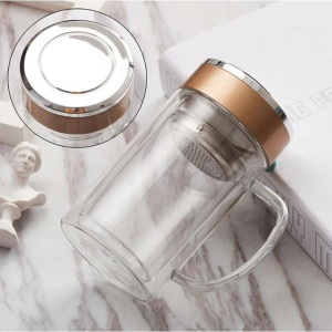 [Ready Stock]Double Layer Insulated Glass Cup Thermos Cup Double Glass Cup Vacuum Flask Thermal Resistant Tea Cup R3404