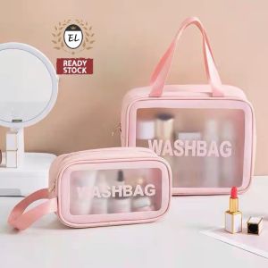 Transparent Cosmetic Bag Waterproof Toiletries Travel Fashion Wash Bag Make Up Storage Pouch Beg Kosmetik