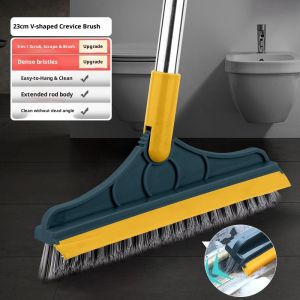 JJT 120° Rotating Floor Brush with Dual-Function Scrubbing and Water Scraping for Bathrooms Tiles Corners and Glass Surfaces