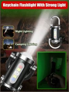 Portable Waist-hanging Keychain Light Strong Light Rechargeable Camping Work Light Drop-resistant And Pressure-resistant Compact Body Multi-functional Ultra-light And Ultra-bright  便携腰挂钥匙扣灯迷你手电筒