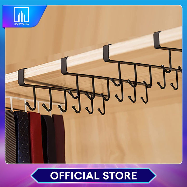 Storage Rack Shelf Hook Home Zania 6 Hooks Cup Holder Hang Kitchen Cabinet Shelf Storage Rack ...