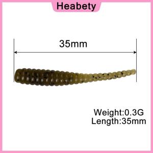 Heabety  10pcs 35mm 0.3g Lua Root Fishing Soft Bait Threaded Soft Bait Mini Soft Worm Straight Tail Lua Fake Bait