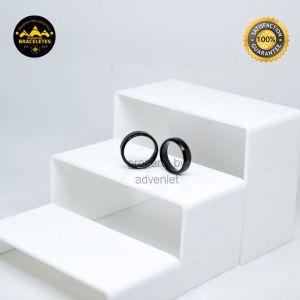 Cincin Couple Pria Wanita Pasangan Titanium Warna Hitam Stainless Steel Anti Karat Luntur Premium