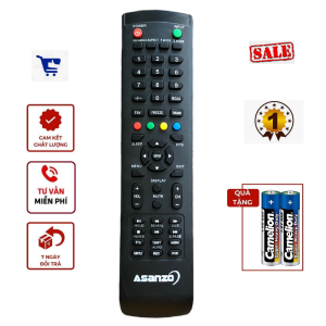 Remote điều khiển tivi ASANZO dòng LED LCD có nút xanh trên cùng hàng tốt - Điều khiển tivi ASANZO dòng LED LCD có nút xanh trên cùng hàng tốt - Đầu bấm Remote điều khiển tivi ASANZO dòng LED LCD có nút xanh trên cùng hàng tốt -tặng pin