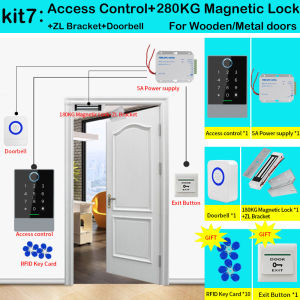 Boland Access Control System Fingerprint RFID 13.56mhz Card Password Bluetooth TTlock App Access Control Reader Waterproof  IP67 Door Lock Access Control Accessories
