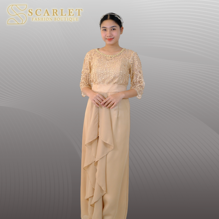 formal dress for secondary sponsors Woman Sponsor tiered maxi dress