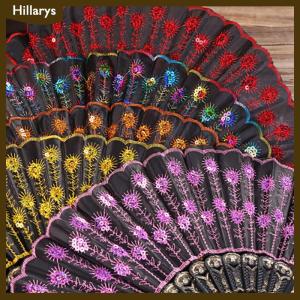 [Hillarys] Folding Hand Fan Plastic Powder Craft Fan White Wedding Party Chinese Style Dance Cloth Folding Fan Handheld