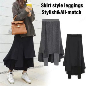 New Arrival Womens Autumn and Winter Irregular Two-Piece Base Leggings Skirt