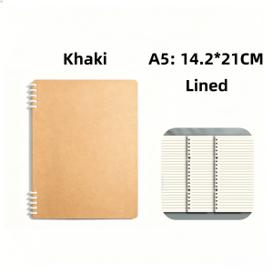 A5/B5/A4 Lined/Blank Journal Notebook Refill Paper Notebook 60 Pages Kraft Paper Binder Notepad