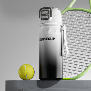 (运动水瓶)316 stainless steel Damai thermos cup high capacity double drinking straw outdoor portable sports cup thickened water cup