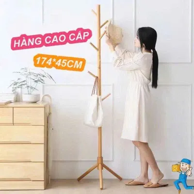 Giá Treo Quần Áo Gỗ Thật Cao Cấp Giá Treo Quần Áo Nón Túi Xách Gỗ Tự Nhiên Thiết Kế Dễ Lắp Ráp Tiết Kiệm Không Gian Trang Trí Phòng