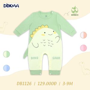 Body dài tay cài lệch cho bé trai bé gái sơ sinh Chất thun lạnh Cao Cấp Dokma | Bộ liền quần dài tay dành cho bé sơ sinh 0-9kg