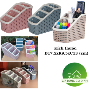 Khay tiện ích 4 ngăn Nhựa Việt Nhật 5696 Khay đựng dụng cụ làm nail khay đựng bút vp phẩm 2