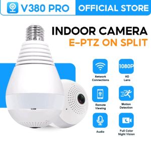 V380 PRO 1080P HD Light Bulb WI-FI CCTV Panoramic Security Camera easy install 360 panoramic camera fisheyes 1080P HD