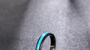 LZD  E-Commerce New Galaxy Series Ring   Turquoise Crumblings Wide 4mm Black Womens Tungsten Ring