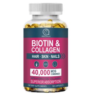 Biotin Capsules With Collagen & Keratin Multi-Nutrient Beauty Supplement Maintain Healthy Strong Hair Support Normal Energy Metabolism Daily Hair & Body Vitality Capsules For Men & Women