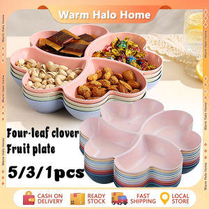 Four-leaf Clover Fruit Plate Food Grade Plastic Lunch Plate Fruit Plate Heart-Shaped Dining Table Snack Dish