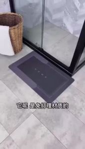 Thảm lau chân silicon bầu dục siêu thấm hút Thảm chùi chân nhà tắm có đế silicon chống trơn trượt Vuadienmay