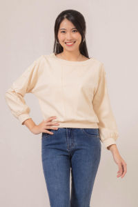 RIMINI - Atasan Wanita Kaos Casual Lengan Panjang Big Size - Imelda Button Long Sleeves Top 85870