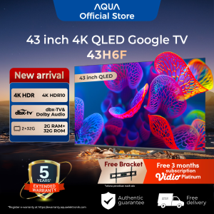 AQUA Elektronik TV 43H6F - 4K QLED - Google TV - ALLM - Google Play/Netflix/Youtube/Disney+Hotstar-RAM 2GB ROM 32GB - AI Smart TV