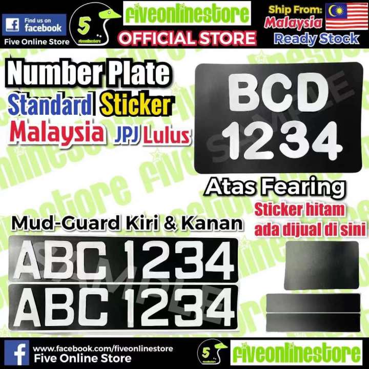 Number Plate Sticker Depan Motorsikal Lulus Motorcycle No License Front