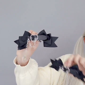 Bow tie Punk Hair Bows Hair Clip Bows hairpin Bowknot Hair Clip Bows Barrettes Hair Clip Leather Buckle Top Clip