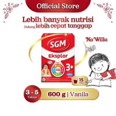 SGM Eksplor 3+ dengan IronC Susu Bubuk Rasa Vanilla 600gr - Untuk Usia 3-5 Tahun
