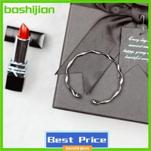 bashijian Classic Premium Retro Style Twisted Twist Metal Bracelet for Women Simple Open Adjustable Trend Girls Jewelry Gift Accessories