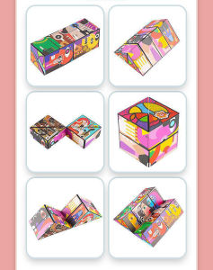 3D Geometric Cubic Changeable Magnetic Magic Cube Hand Flip Puzzle Kids Stress Reliever Fidget Folding Transforms Toy Education Children Gift