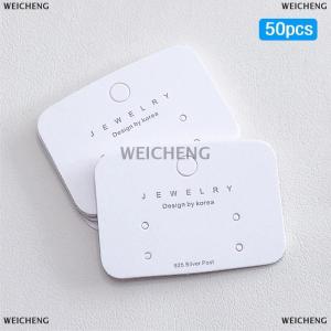 [COD] WEICHENG 50Pcs Minimalist White Cardboard Paper Packing Card Earrings Packing Display Card DIY Stud Earrings Retail Price Tag Label