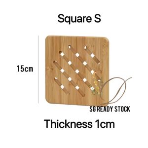 [SG Stock]Bamboo Kitchen Bamboo Hot Pads Bamboo Trivet Placemat for Hot Dishes/Pot/Bowl/Teapot/Hot Pot Holders