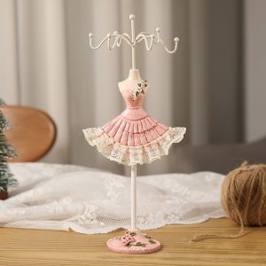 RGET-ME Organizer Rack Dress Model Jewelry Display Rack Princess Ring Earrings Rack Stand Display Display Organizer Lace Necklace Mannequin Display Stand Jewelry Store
