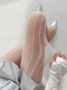 Quần Tất Nữ Hoa Văn Sọc Dọc Quyến Rũ Phong Cách Vintage Cá Tính Co Giãn Tốt Thoáng Khí Thời Trang Hàn Quốc