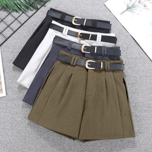 COD factory direct sales suit casual shorts spring and summer womens clothing high waist and thin outer wear loose wide-leg pants with belt 90102026 new product