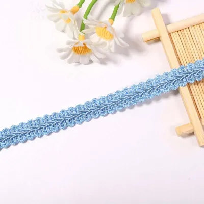 BK6H 40M Length 1.2cm Wide Woven Strip Lace Trim Color Herringbone Bright Hue Woven Trim Versatile Thin Band Craft Ribbon Ethnic Costume Decor